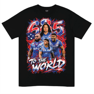 685 To The World T-Shirt in black